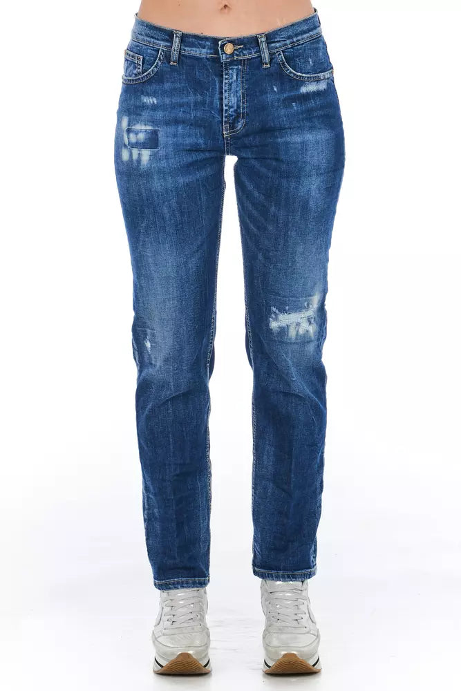 Frankie Morello Blaue Baumwolljeans für Damen