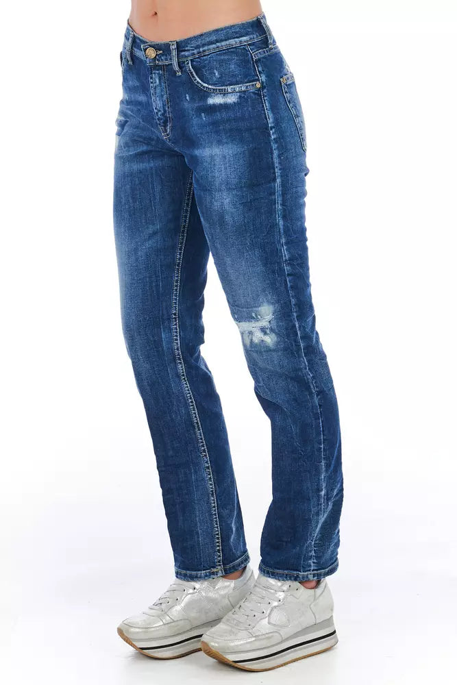 Frankie Morello Blaue Baumwolljeans für Damen