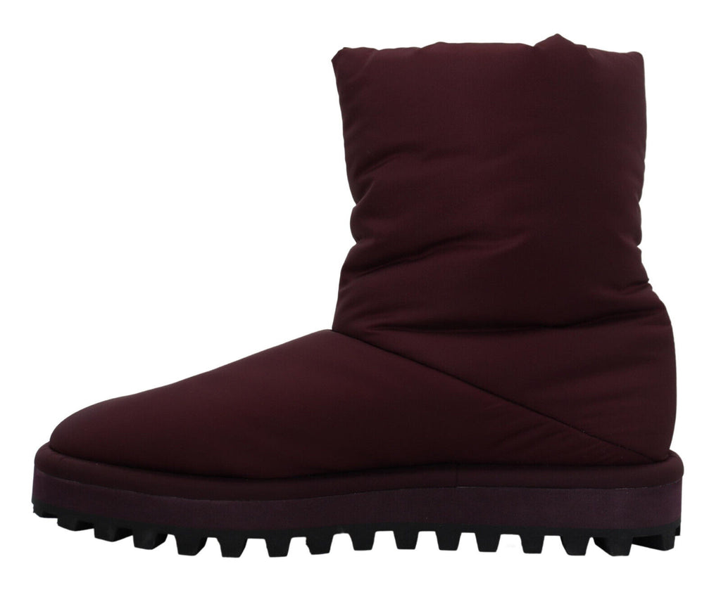 Dolce &amp; Gabbana Elegante bordeauxrote Stiefel mit halbhohem Schaft