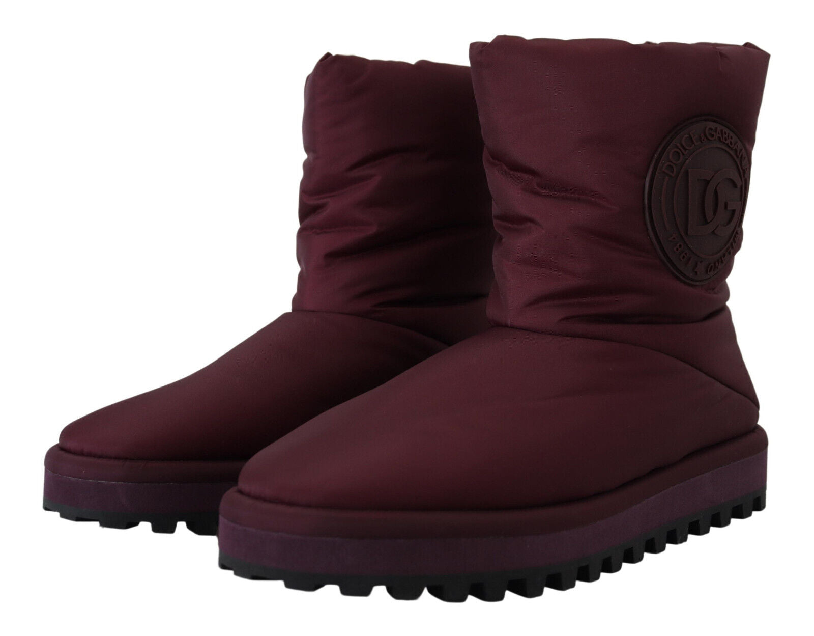 Dolce &amp; Gabbana Elegante bordeauxrote Stiefel mit halbhohem Schaft