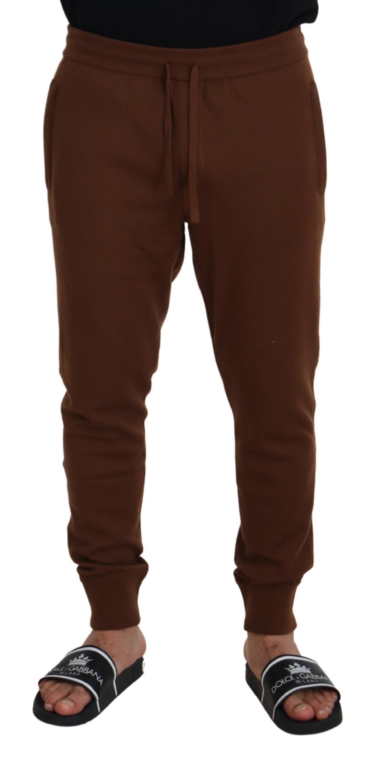 Dolce &amp; Gabbana Elegante Jogginghose aus braunem Kaschmir