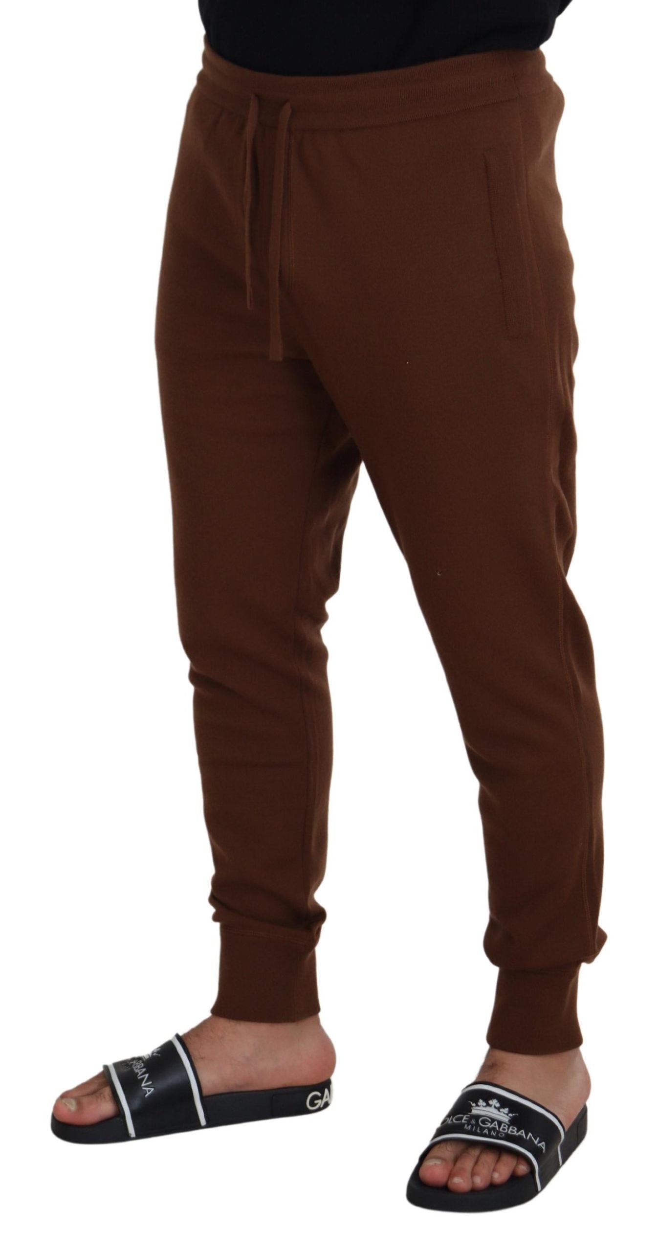 Dolce &amp; Gabbana Elegante Jogginghose aus braunem Kaschmir