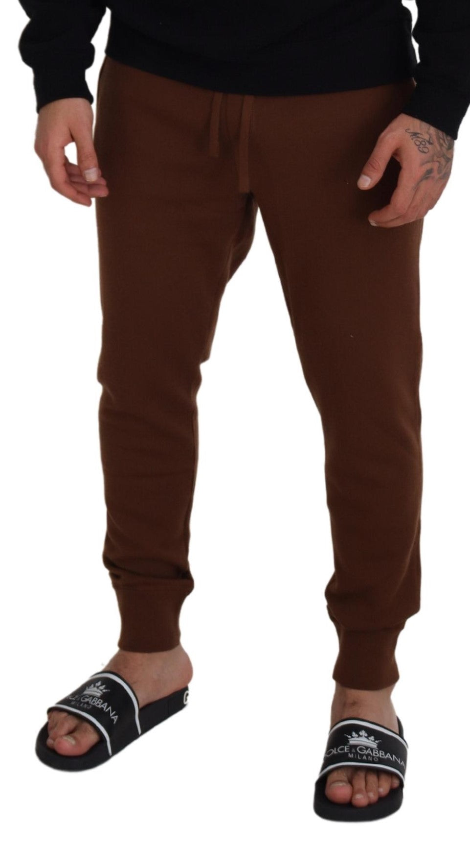 Dolce &amp; Gabbana Elegante Jogginghose aus braunem Kaschmir