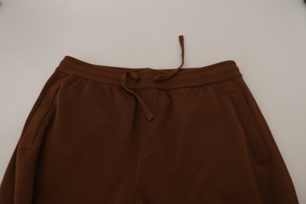 Dolce &amp; Gabbana Elegante Jogginghose aus braunem Kaschmir