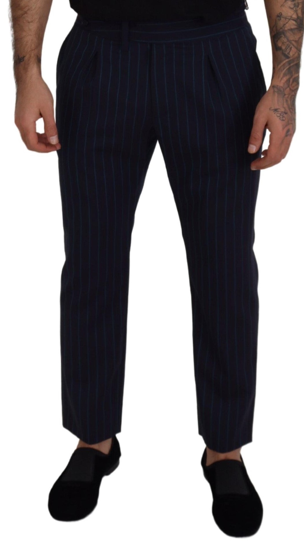 Pantalon élégant en laine vierge à rayures Dolce &amp; Gabbana