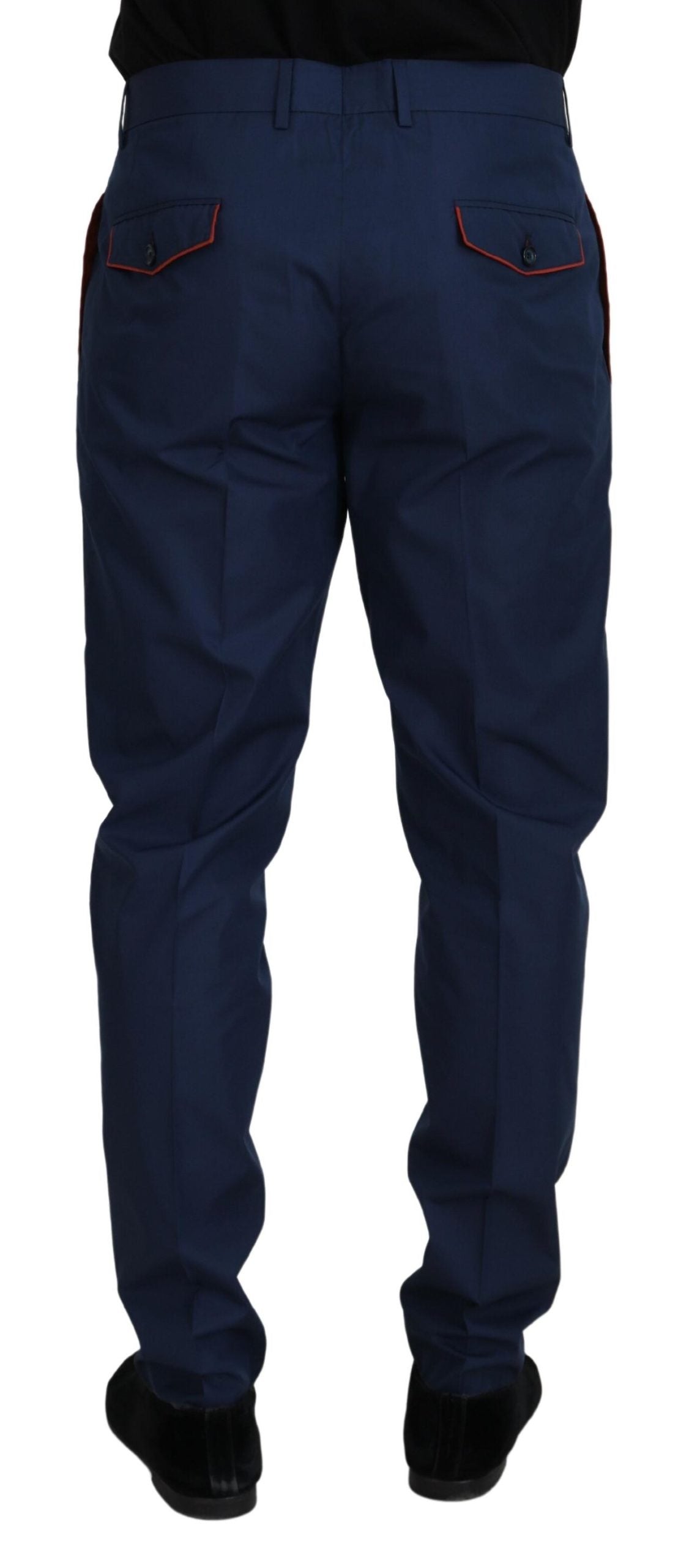 Dolce &amp; Gabbana Elegante blaue Baumwoll-Seidenhose