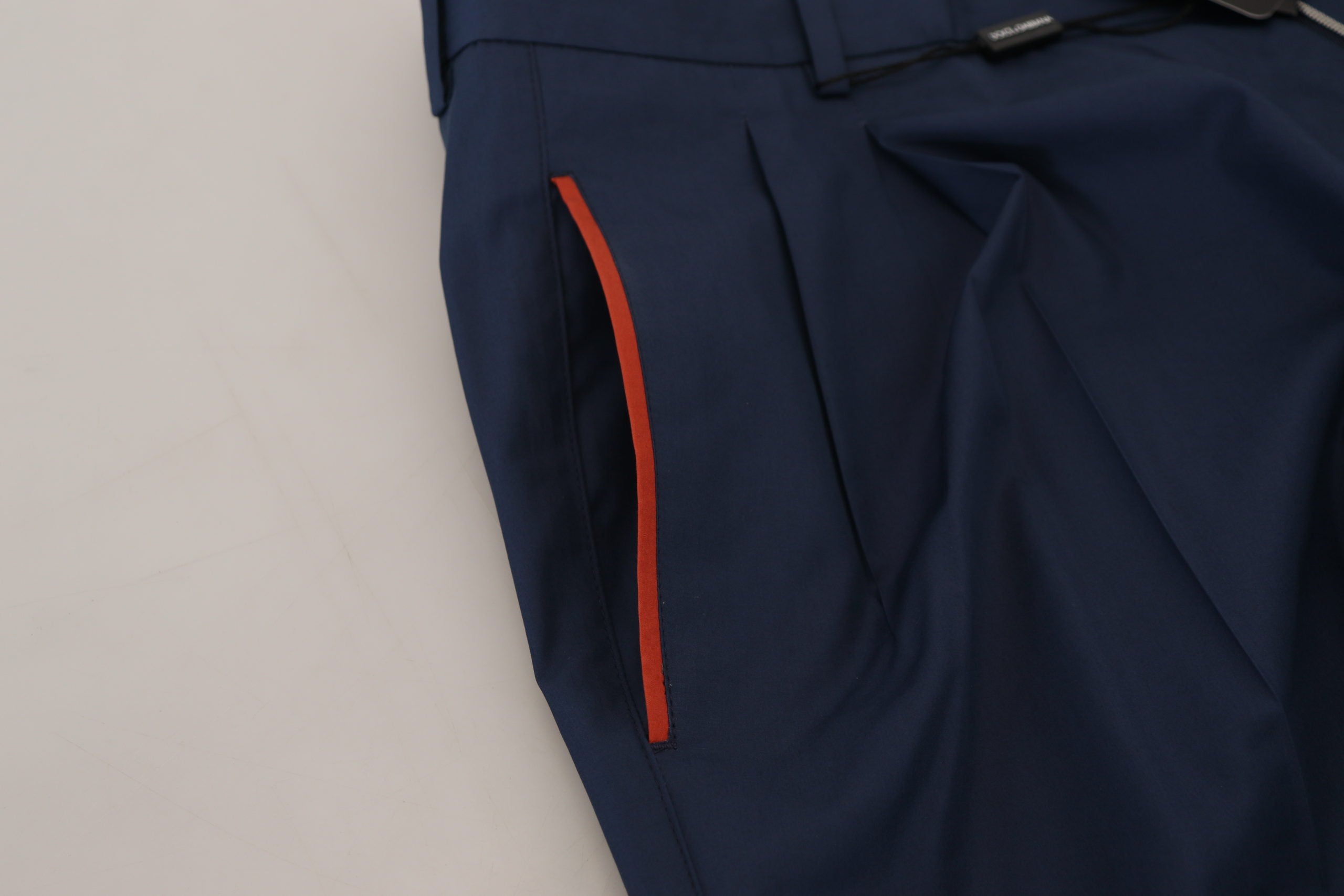 Dolce &amp; Gabbana Elegante blaue Baumwoll-Seidenhose