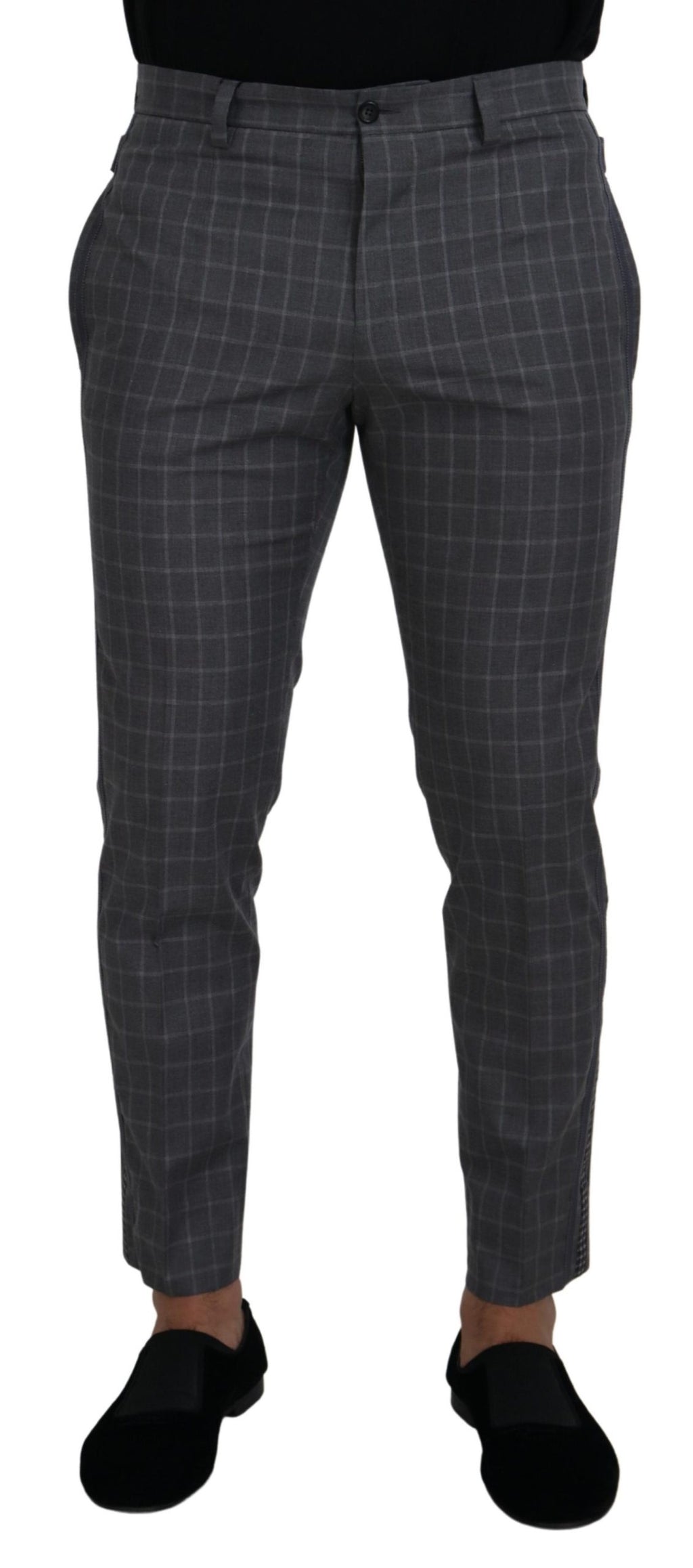 Pantalon élégant en coton à carreaux Dolce &amp; Gabbana pour homme