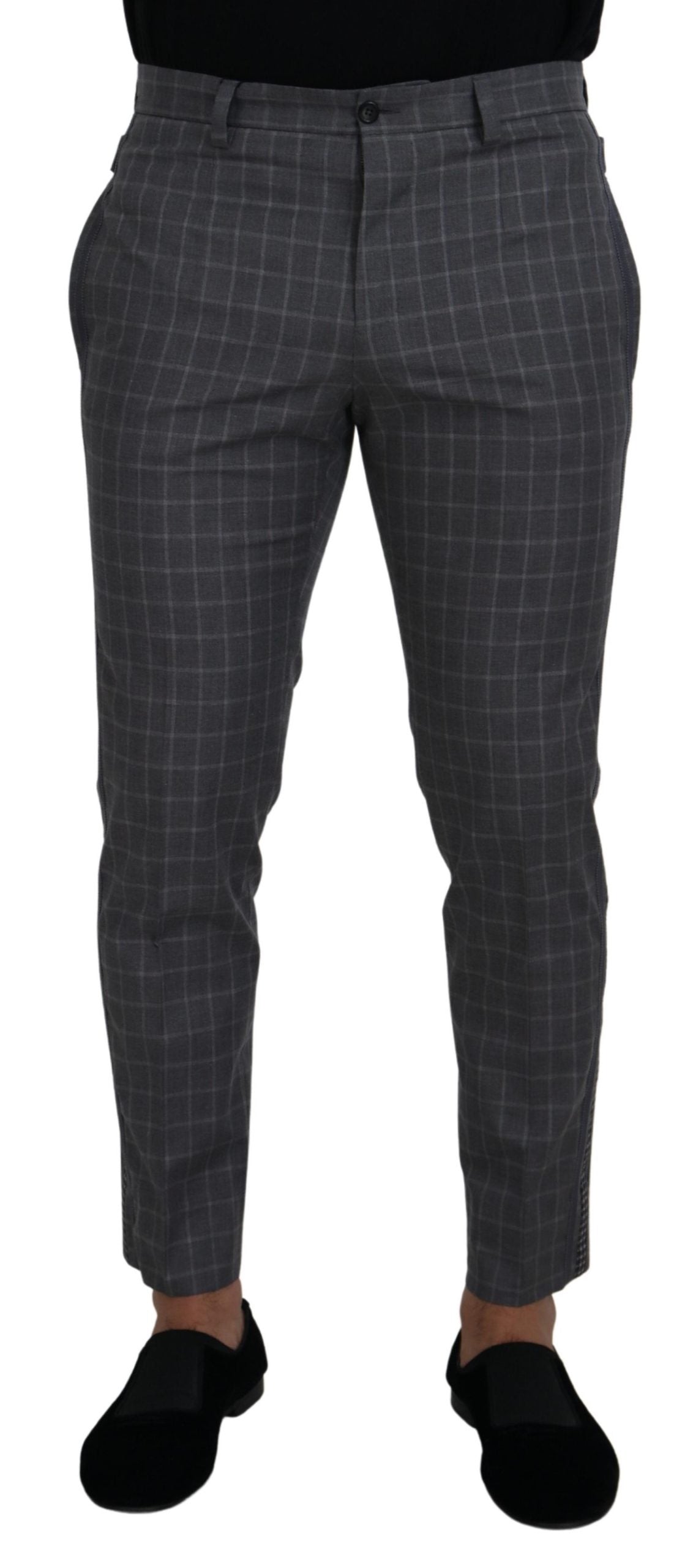 Pantalon élégant en coton à carreaux Dolce &amp; Gabbana pour homme