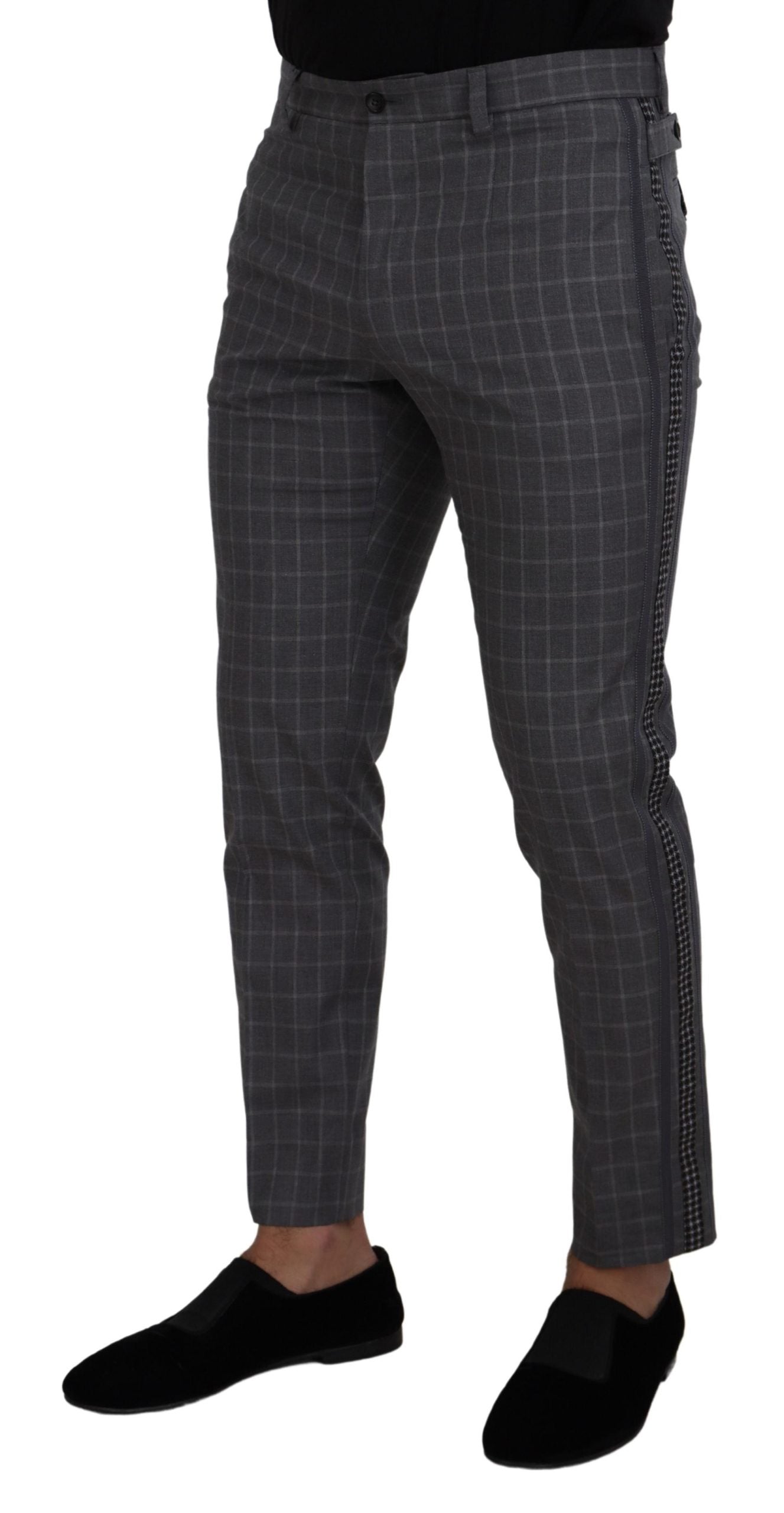 Pantalon élégant en coton à carreaux Dolce &amp; Gabbana pour homme