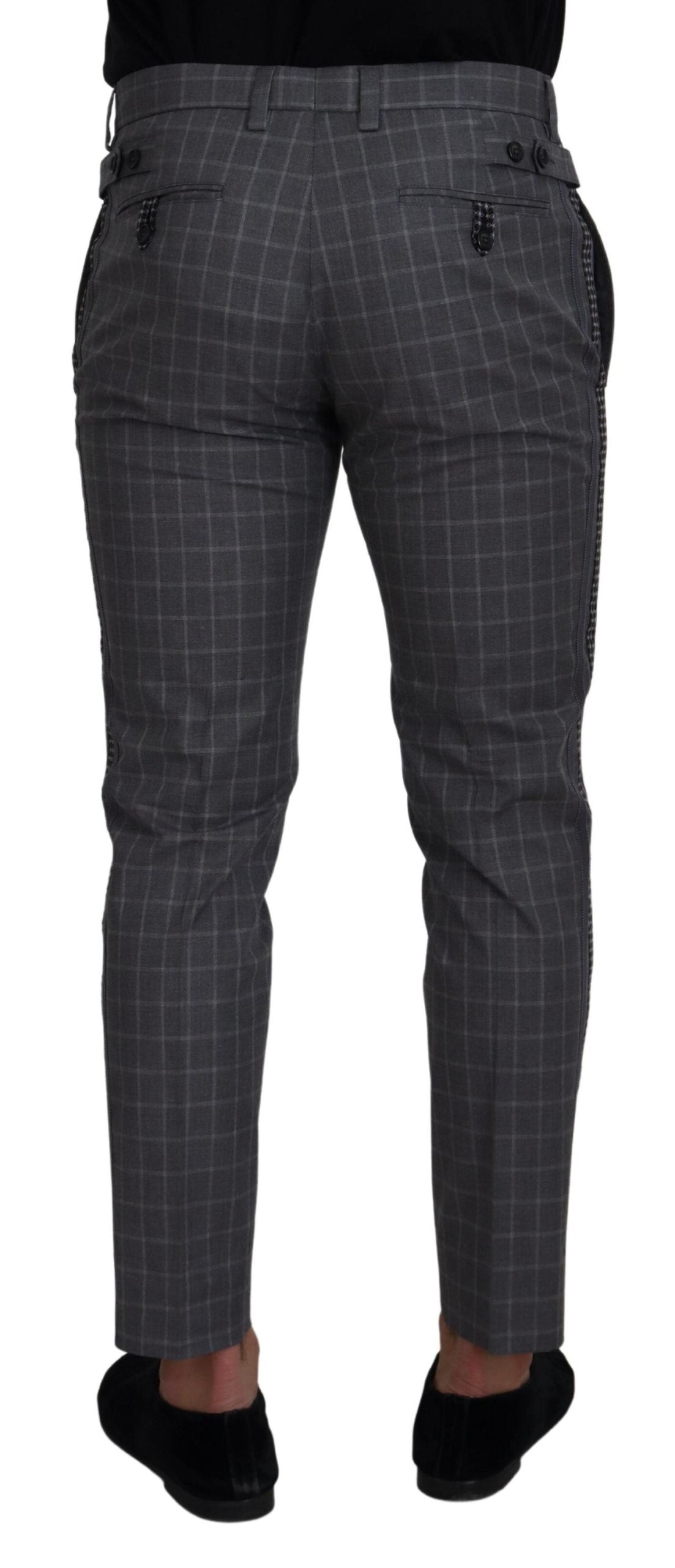 Pantalon élégant en coton à carreaux Dolce &amp; Gabbana pour homme
