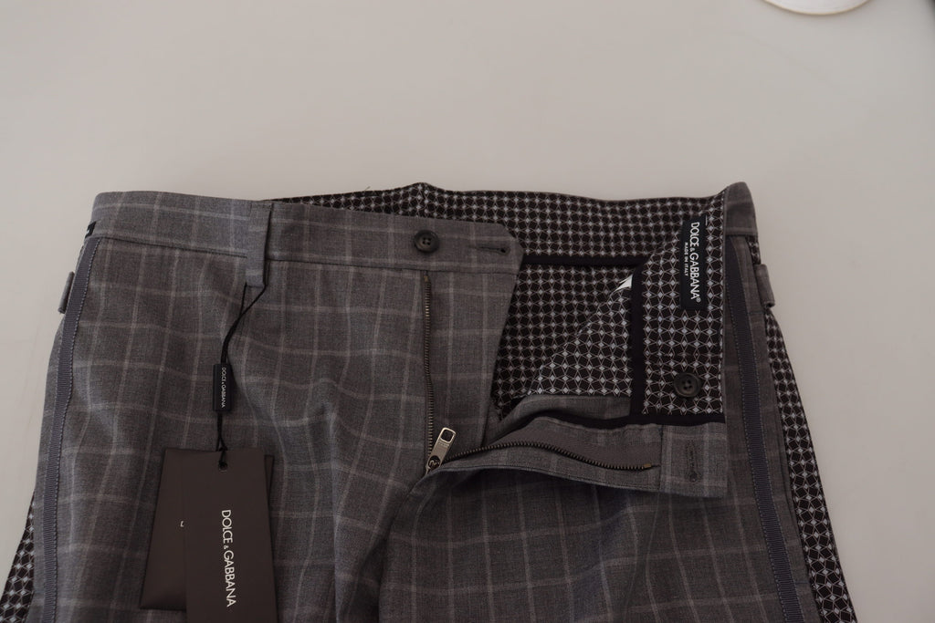 Pantalon élégant en coton à carreaux Dolce &amp; Gabbana pour homme