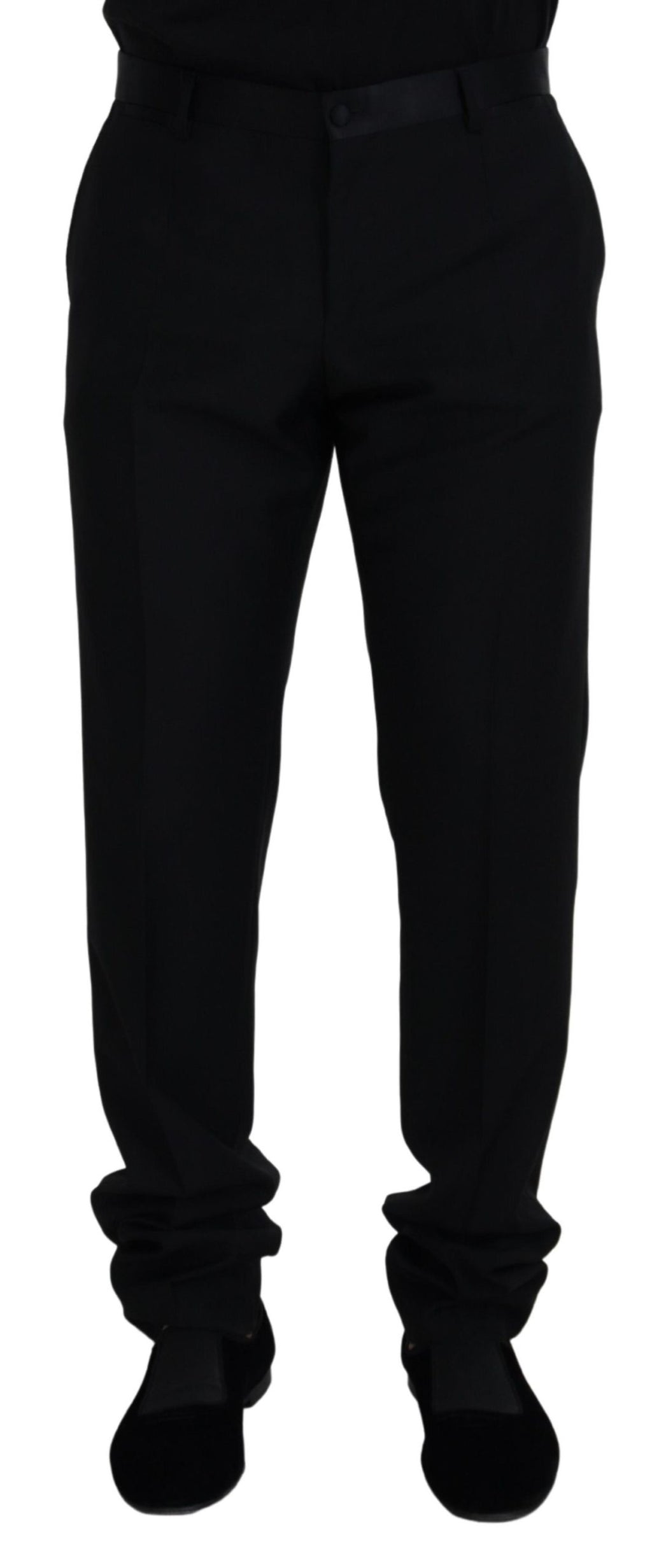 Dolce &amp; Gabbana Elegante schwarze Hose aus Schurwollmischung