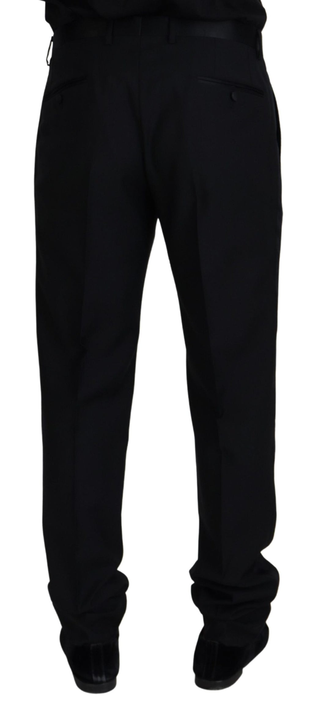 Dolce &amp; Gabbana Elegante schwarze Hose aus Schurwollmischung