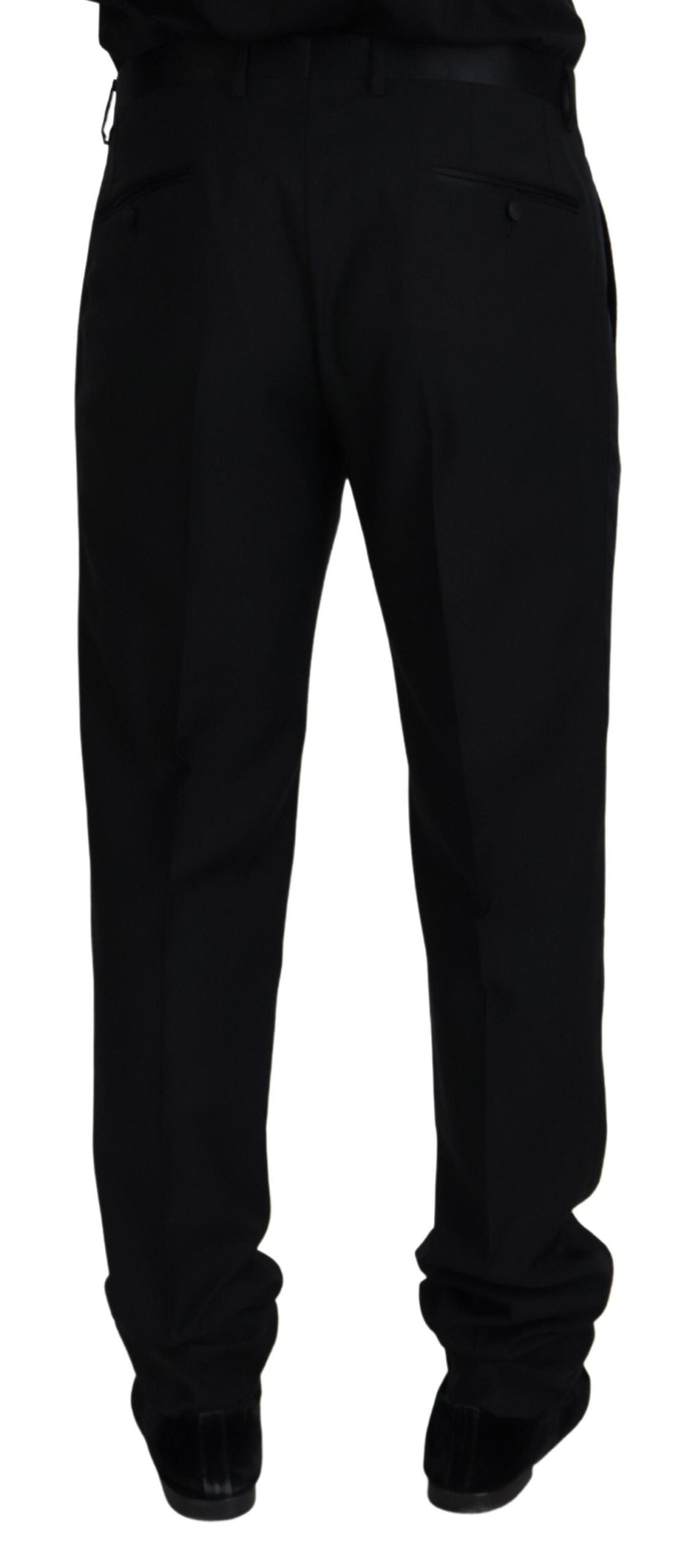 Dolce &amp; Gabbana Elegante schwarze Hose aus Schurwollmischung
