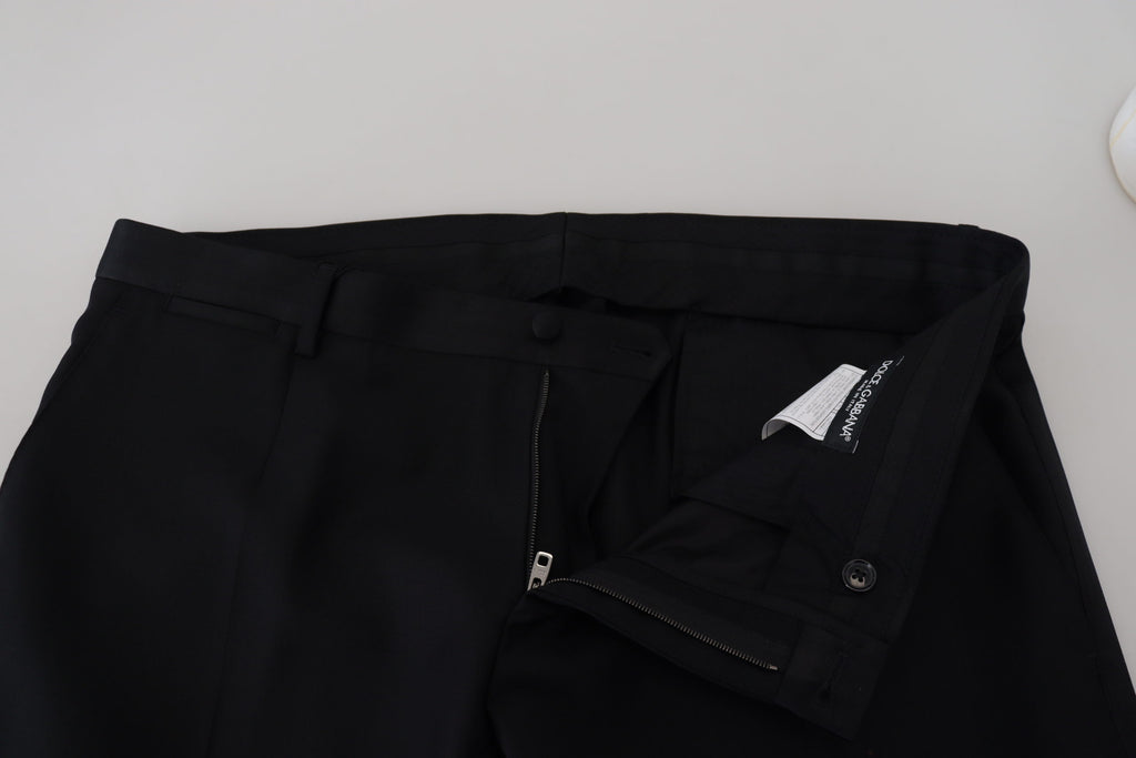 Dolce &amp; Gabbana Elegante schwarze Hose aus Schurwollmischung