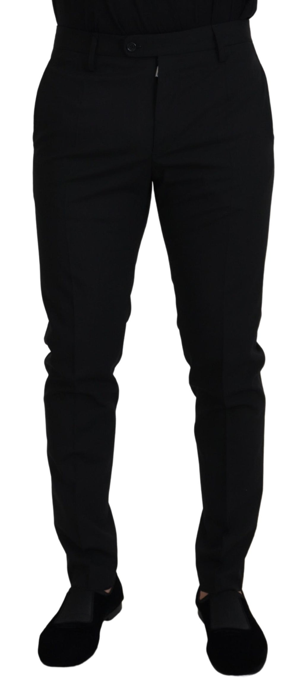 Dolce &amp; Gabbana Elegante schwarze Hose aus Wollmischung