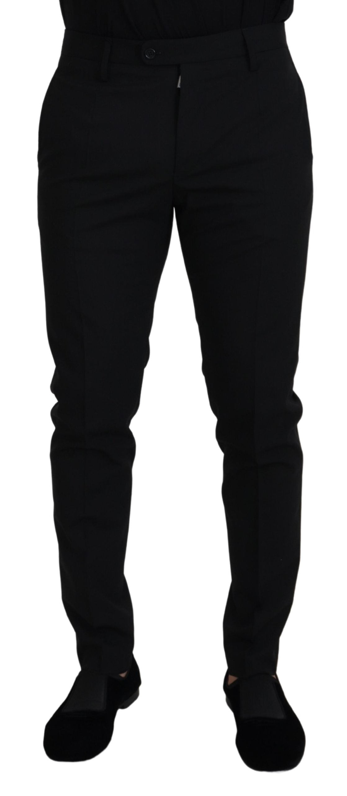 Dolce &amp; Gabbana Elegante schwarze Hose aus Wollmischung
