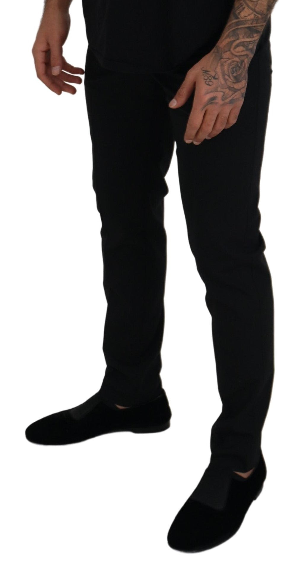 Dolce &amp; Gabbana Elegante schwarze Hose aus Wollmischung