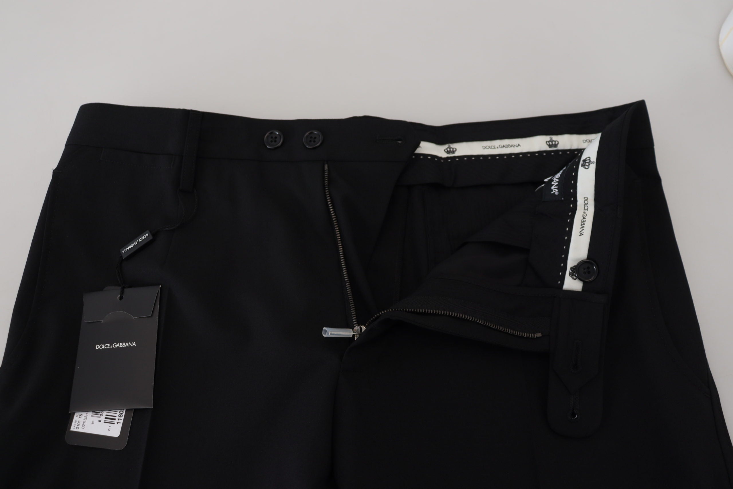 Dolce &amp; Gabbana Elegante schwarze Hose aus Wollmischung