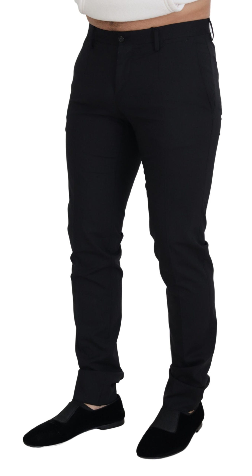 Dolce &amp; Gabbana Elegante schwarze Hose aus Wollmischung