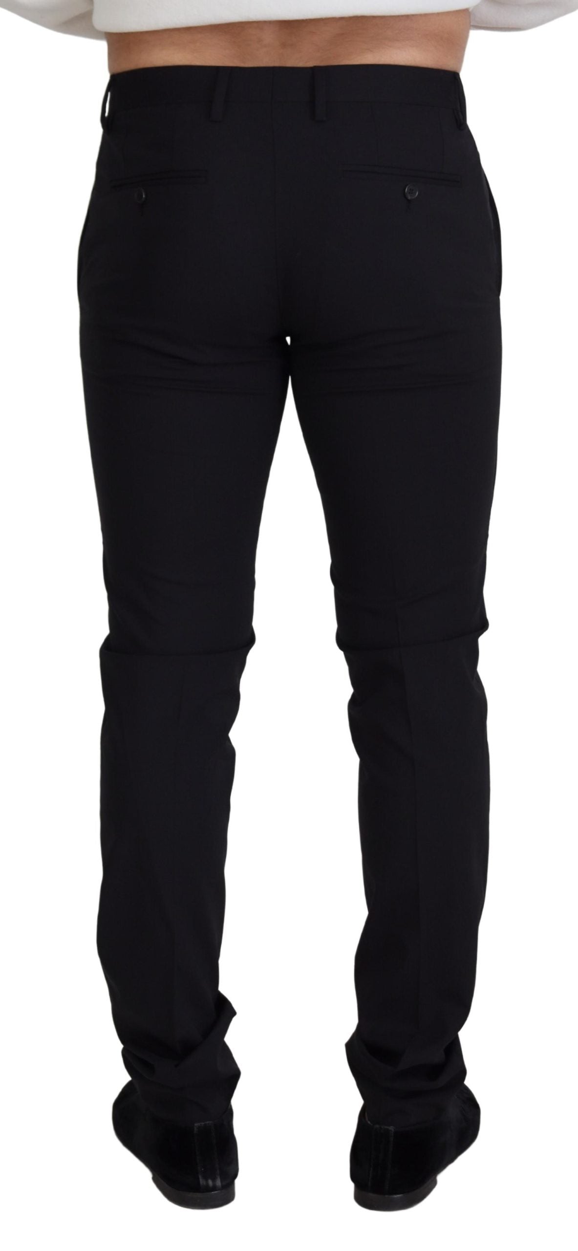Dolce &amp; Gabbana Elegante schwarze Hose aus Wollmischung