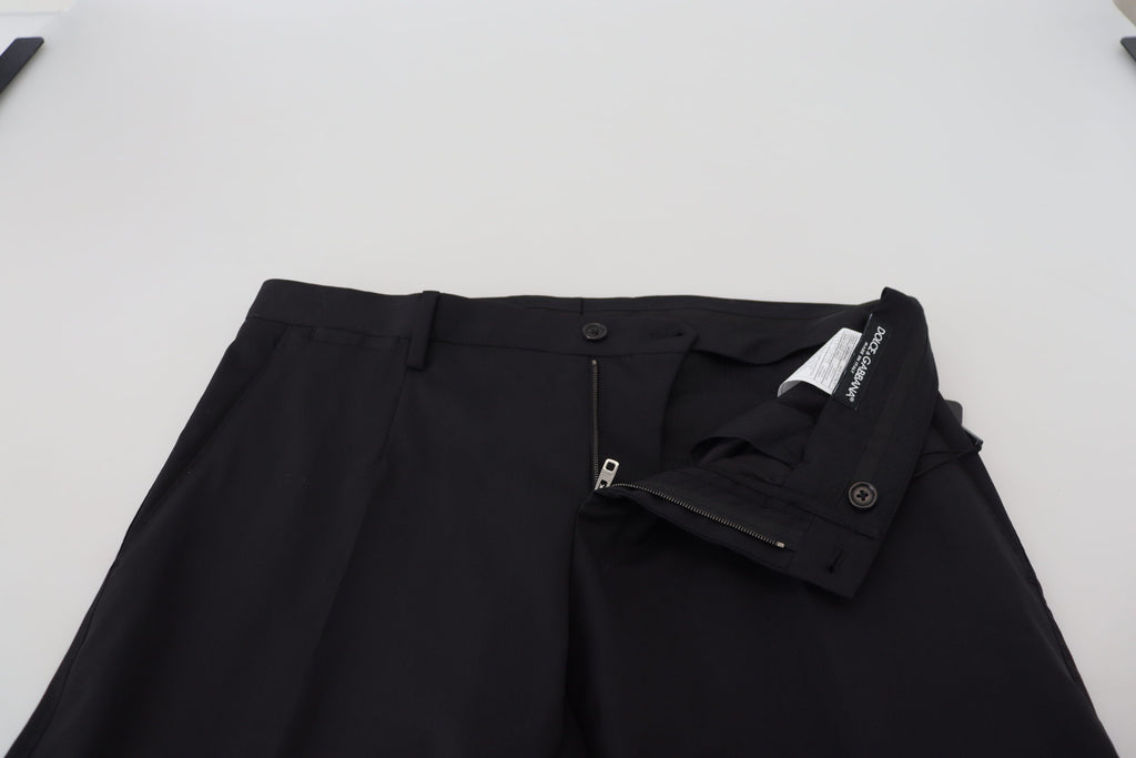 Dolce &amp; Gabbana Elegante schwarze Hose aus Wollmischung