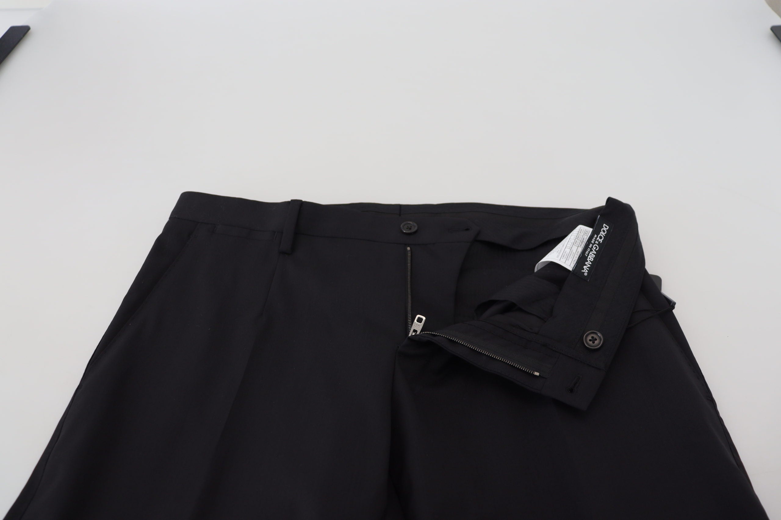 Dolce &amp; Gabbana Elegante schwarze Hose aus Wollmischung