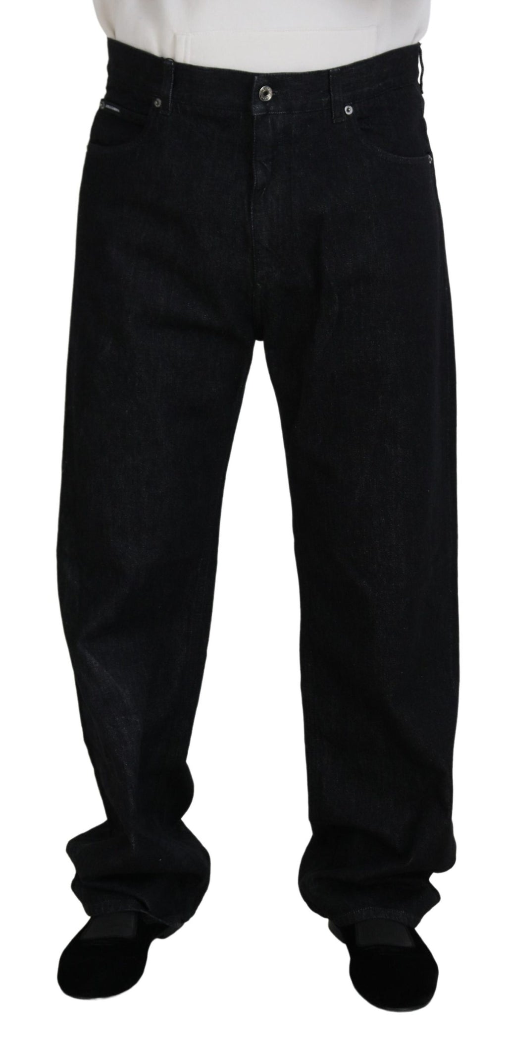 Dolce &amp; Gabbana Elegante schwarz verwaschene Jeanshose aus luxuriöser Baumwolle