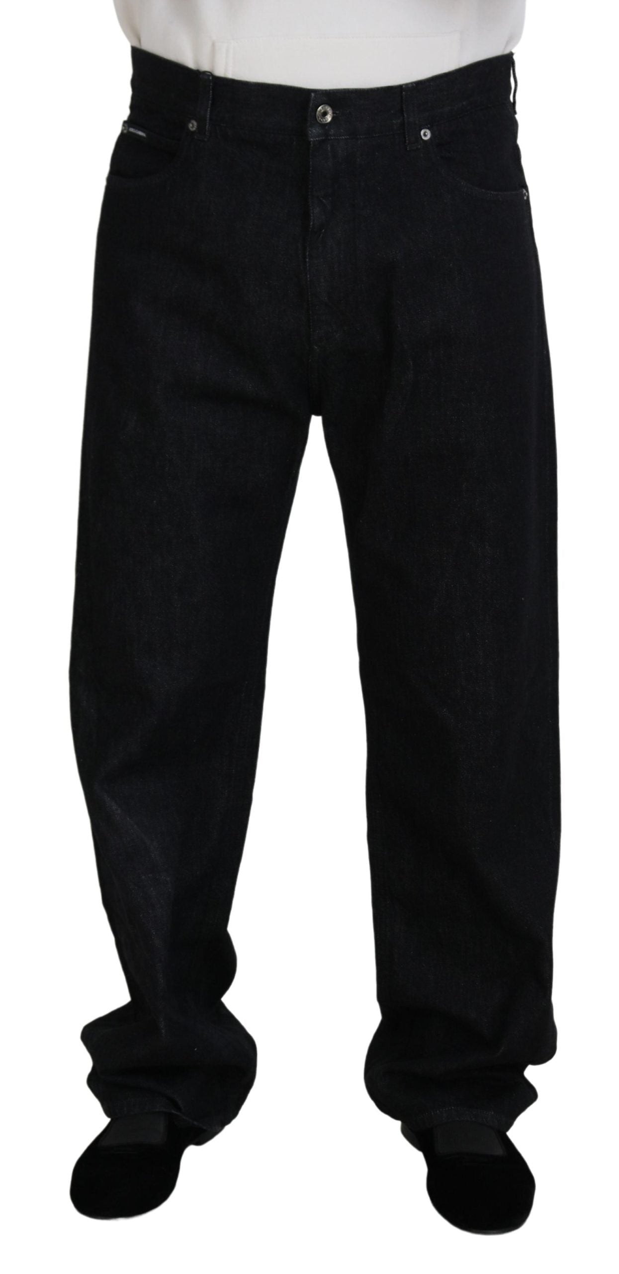 Dolce &amp; Gabbana Elegante schwarz verwaschene Jeanshose aus luxuriöser Baumwolle