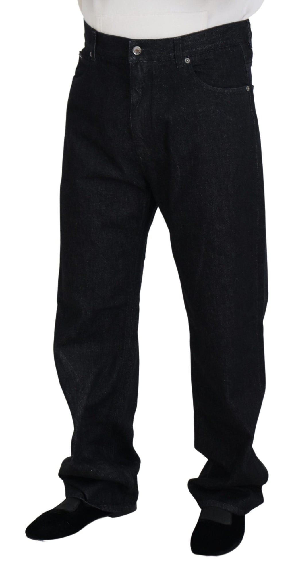 Dolce &amp; Gabbana Elegante schwarz verwaschene Jeanshose aus luxuriöser Baumwolle