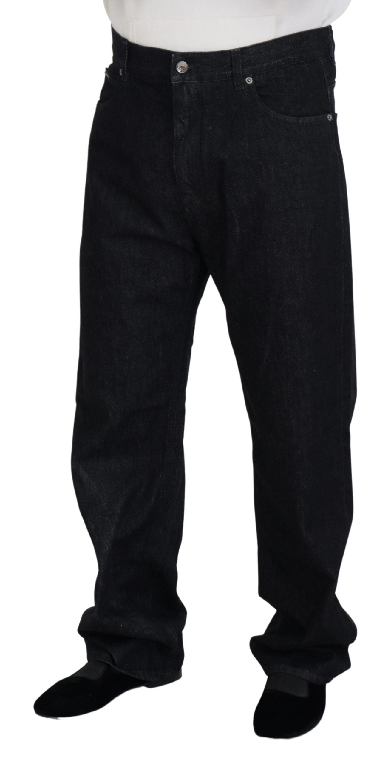 Dolce &amp; Gabbana Elegante schwarz verwaschene Jeanshose aus luxuriöser Baumwolle