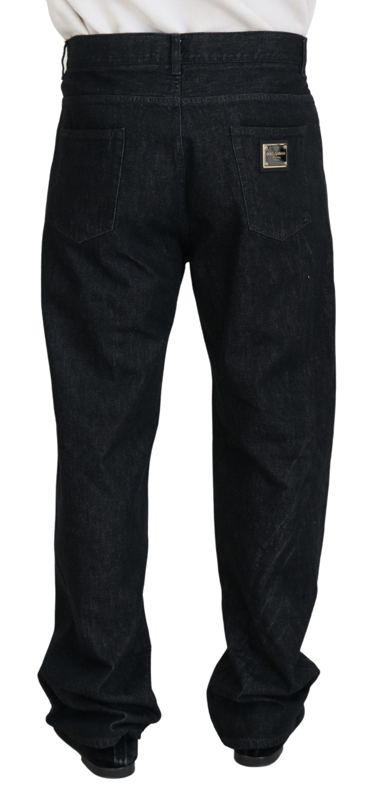 Dolce &amp; Gabbana Elegante schwarz verwaschene Jeanshose aus luxuriöser Baumwolle