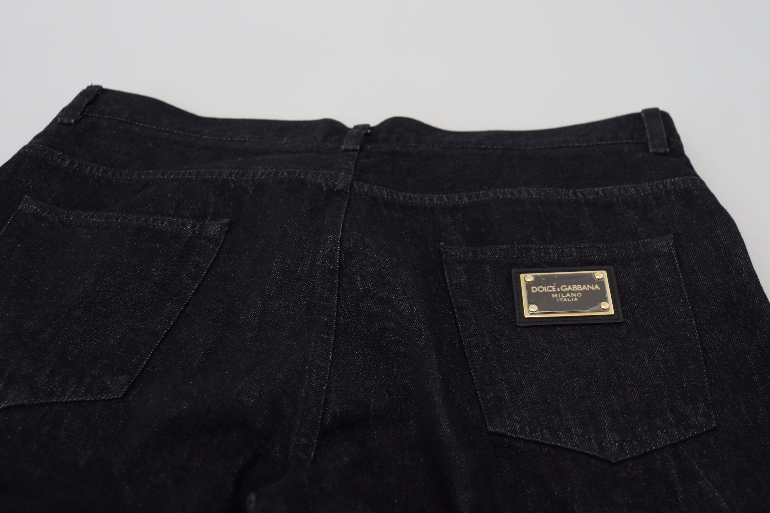 Dolce &amp; Gabbana Elegante schwarz verwaschene Jeanshose aus luxuriöser Baumwolle