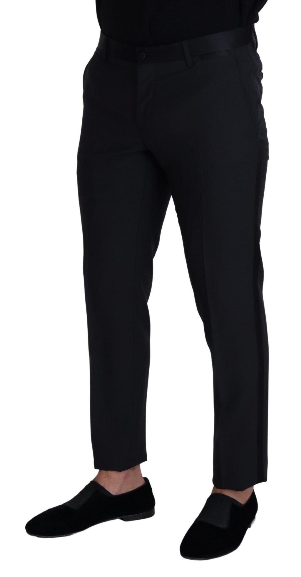 Dolce &amp; Gabbana Elegante schwarze Hose aus Wollmischung