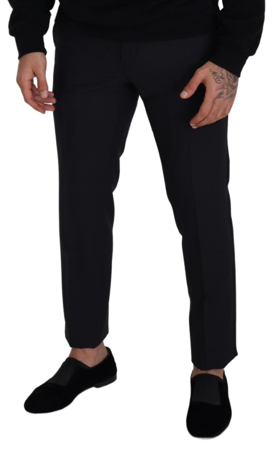 Dolce &amp; Gabbana Elegante schwarze Hose aus Wollmischung