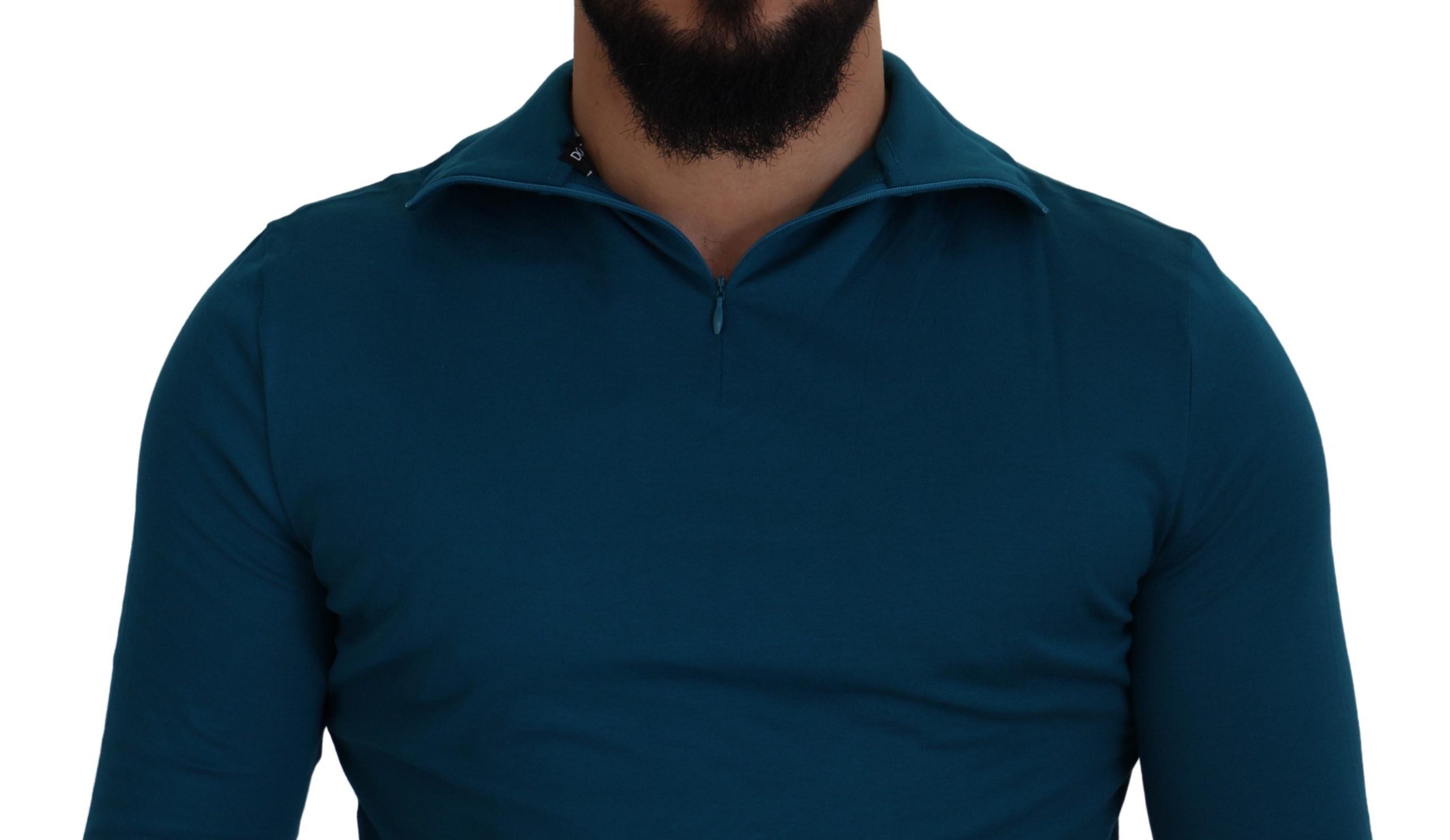 Dolce &amp; Gabbana Eleganter blauer Baumwollpullover