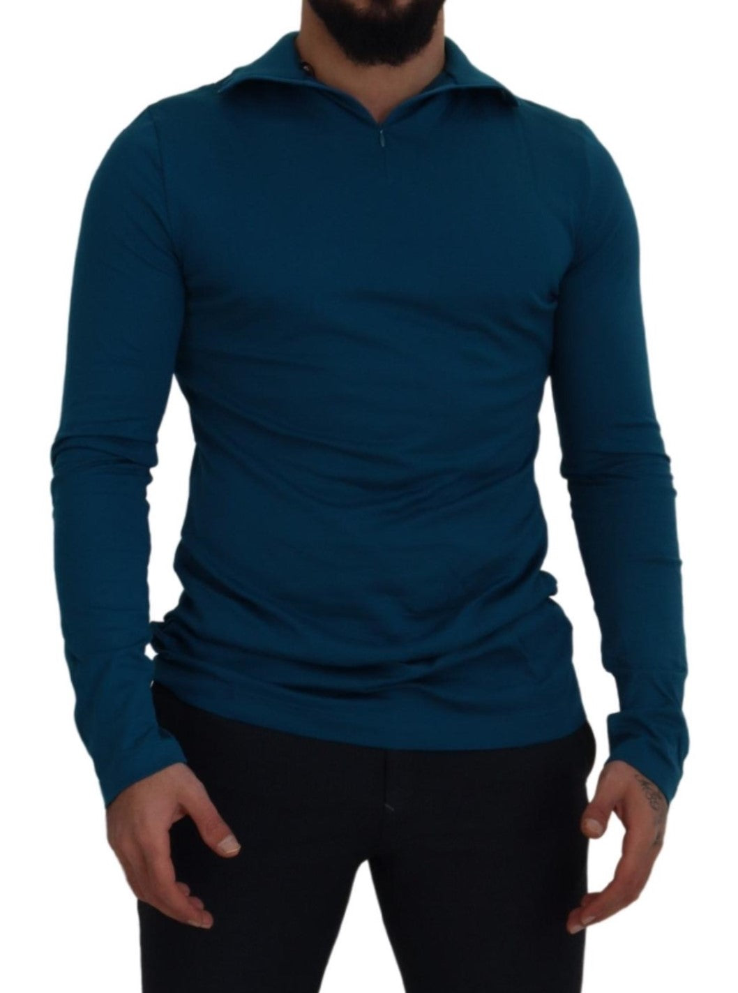 Dolce &amp; Gabbana Eleganter blauer Baumwollpullover