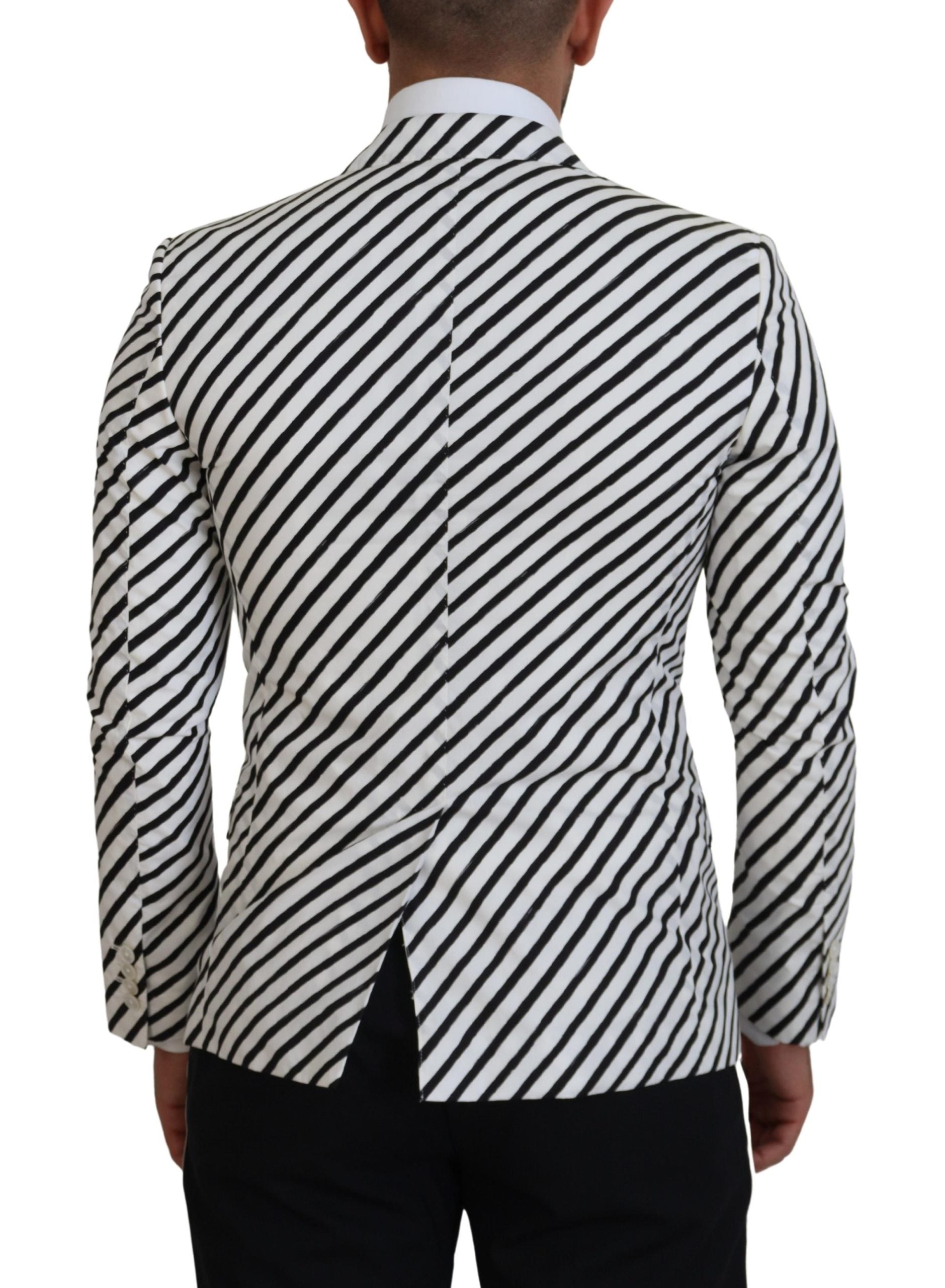 Blazer simple boutonnage élégant à rayures blanches Dolce &amp; Gabbana