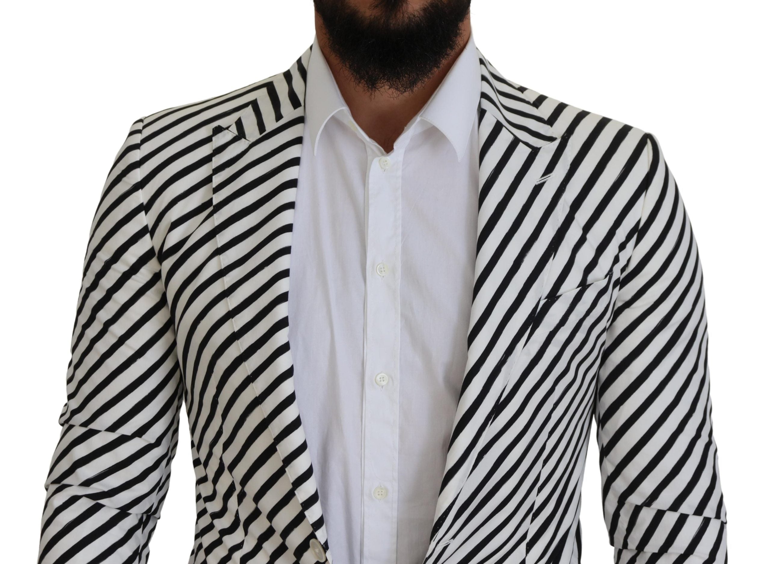 Blazer simple boutonnage élégant à rayures blanches Dolce &amp; Gabbana