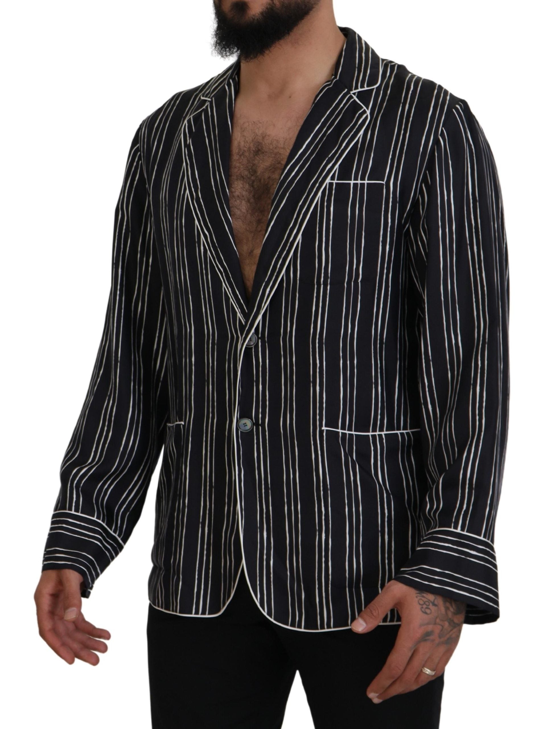 Dolce &amp; Gabbana Élégant haut de pyjama en soie Veste de détente