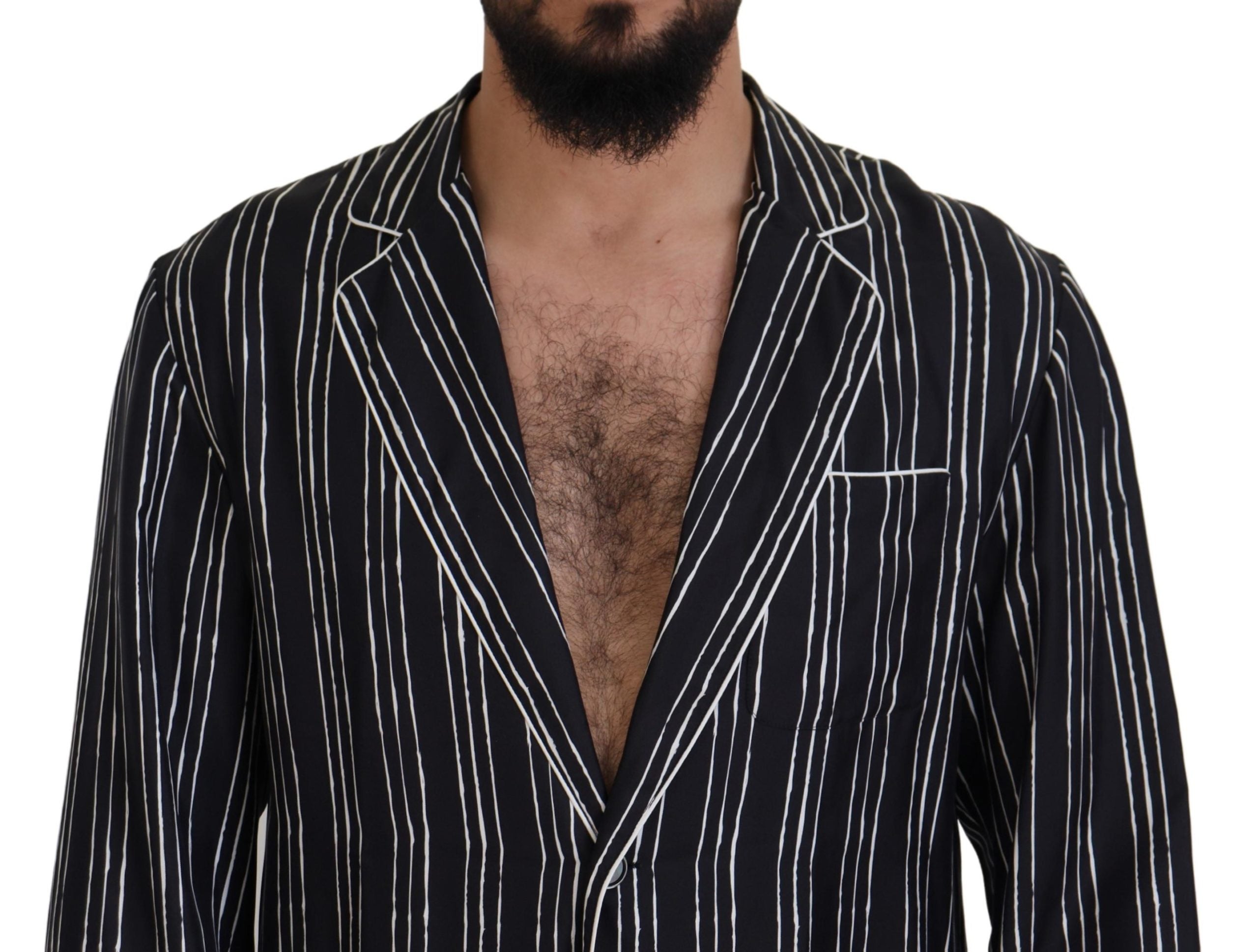 Dolce &amp; Gabbana Élégant haut de pyjama en soie Veste de détente