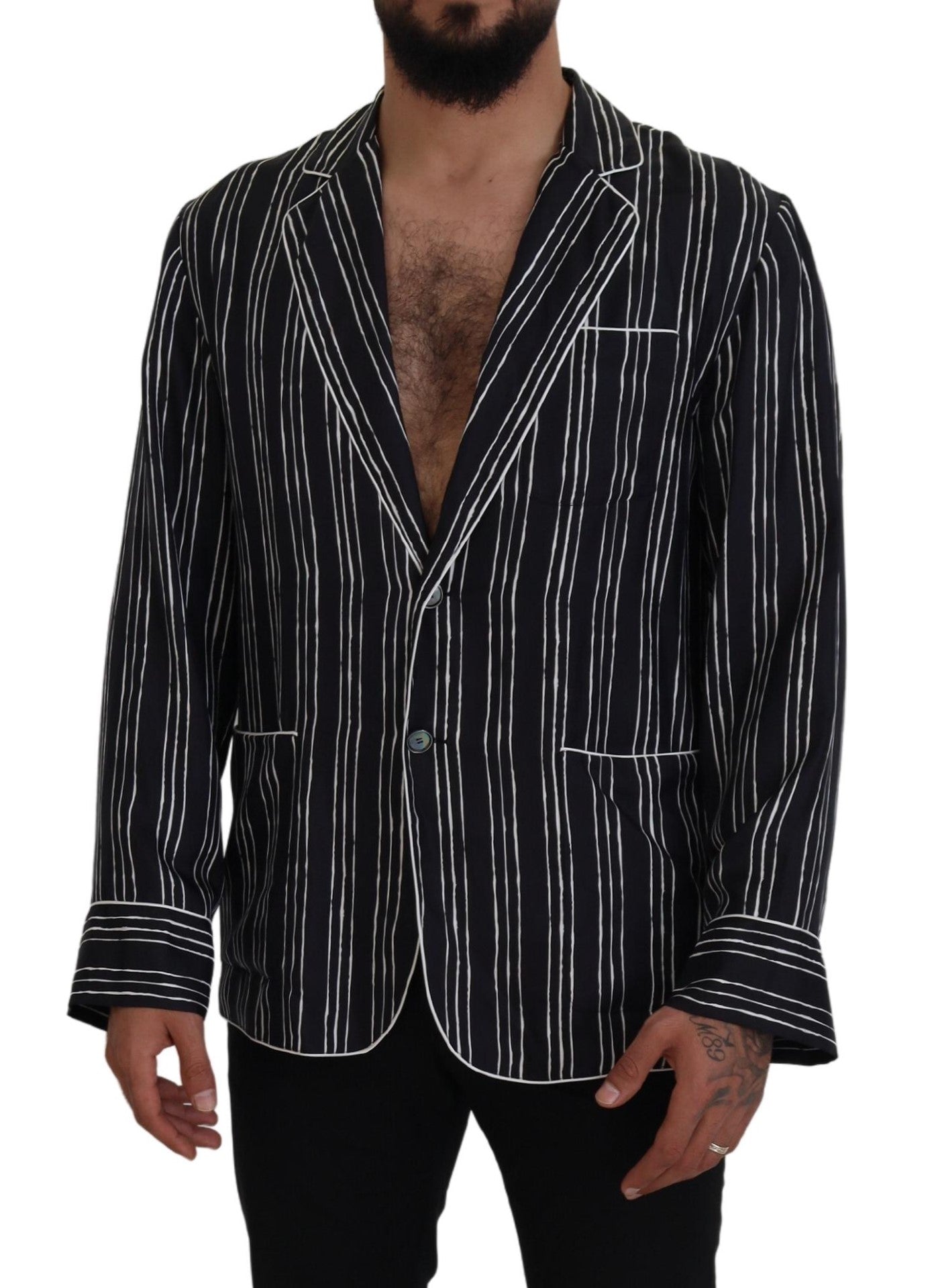 Dolce &amp; Gabbana Élégant haut de pyjama en soie Veste de détente