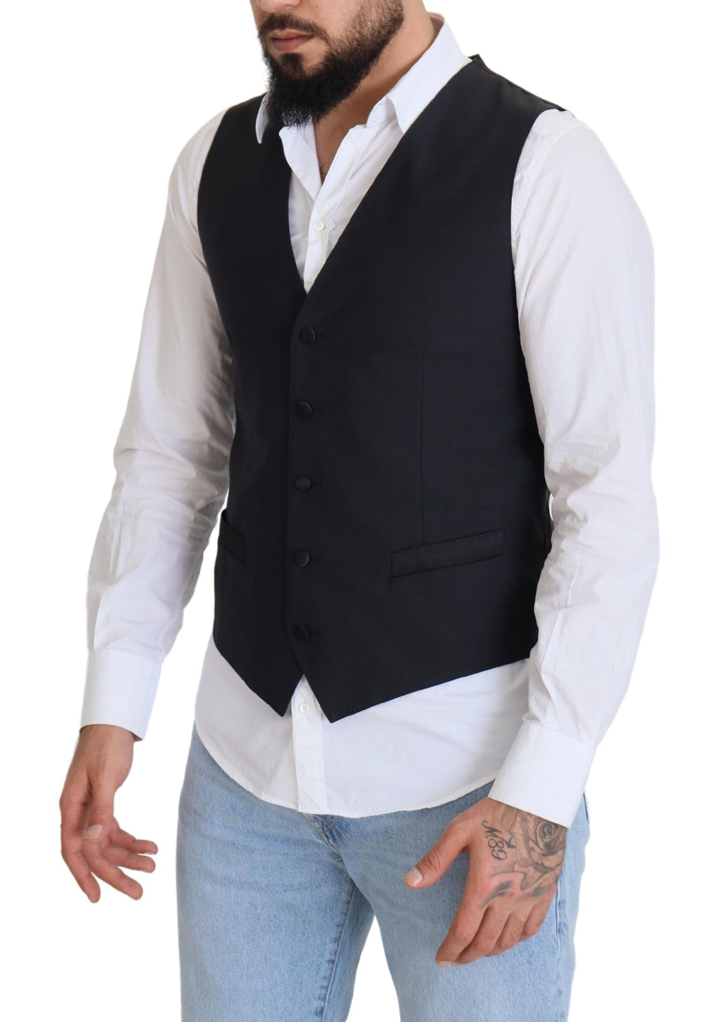 Dolce &amp; Gabbana Élégant gilet noir à boutonnage simple