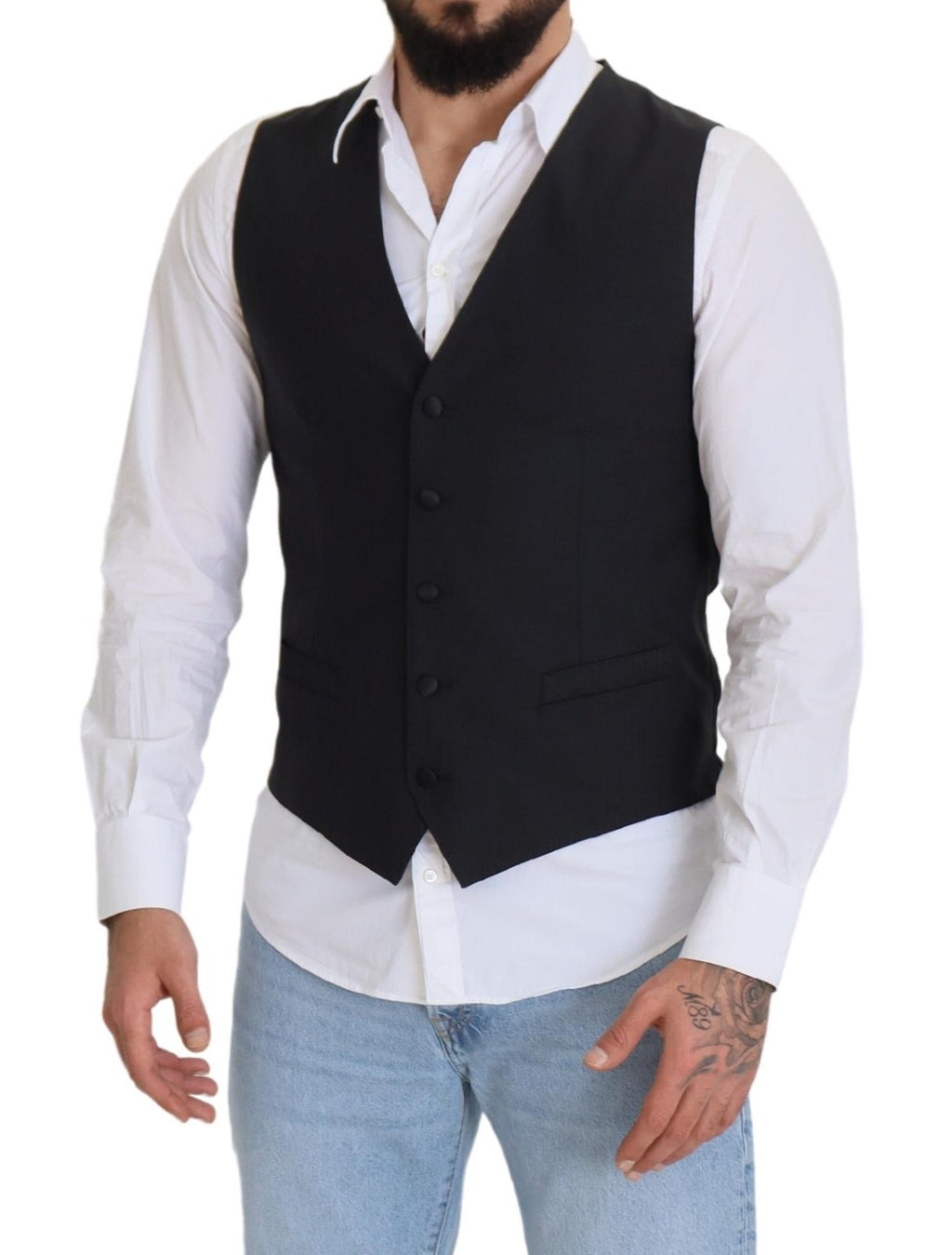 Dolce &amp; Gabbana Élégant gilet noir à boutonnage simple