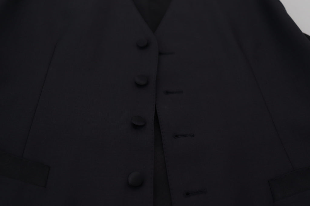 Dolce &amp; Gabbana Élégant gilet noir à boutonnage simple