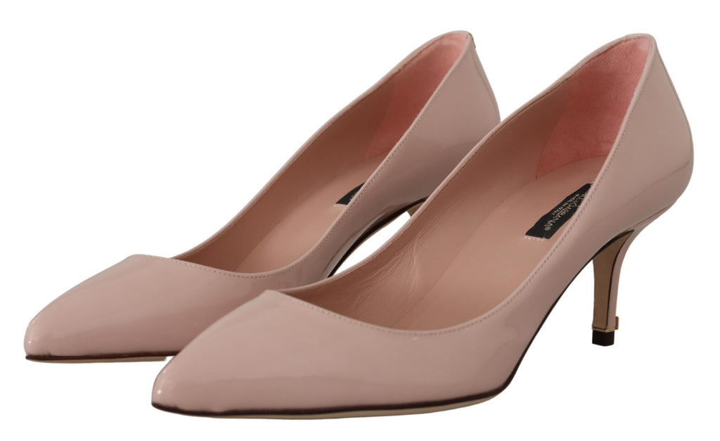 Escarpins élégants en cuir verni rose Dolce &amp; Gabbana