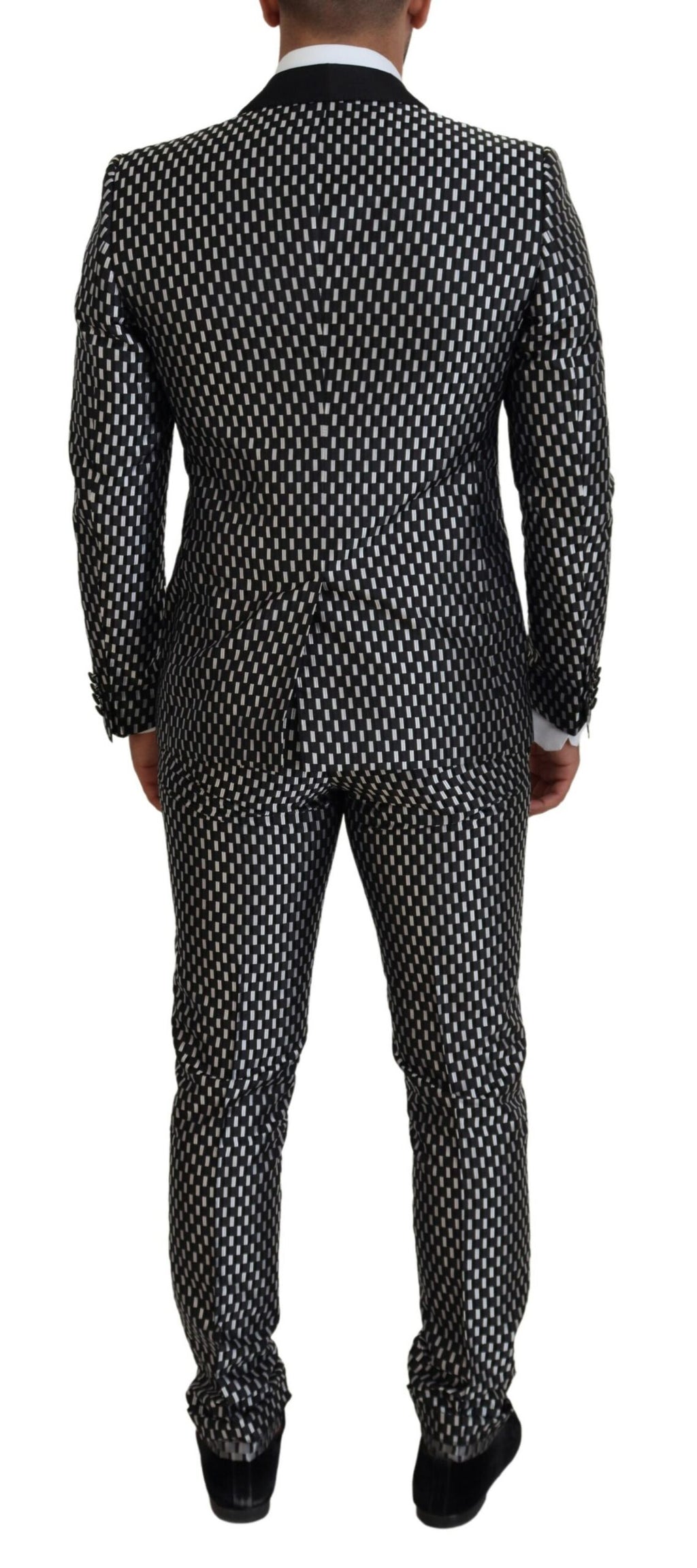 Dolce &amp; Gabbana Eleganter Slim Fit-Anzug aus schwarzer Seidenmischung