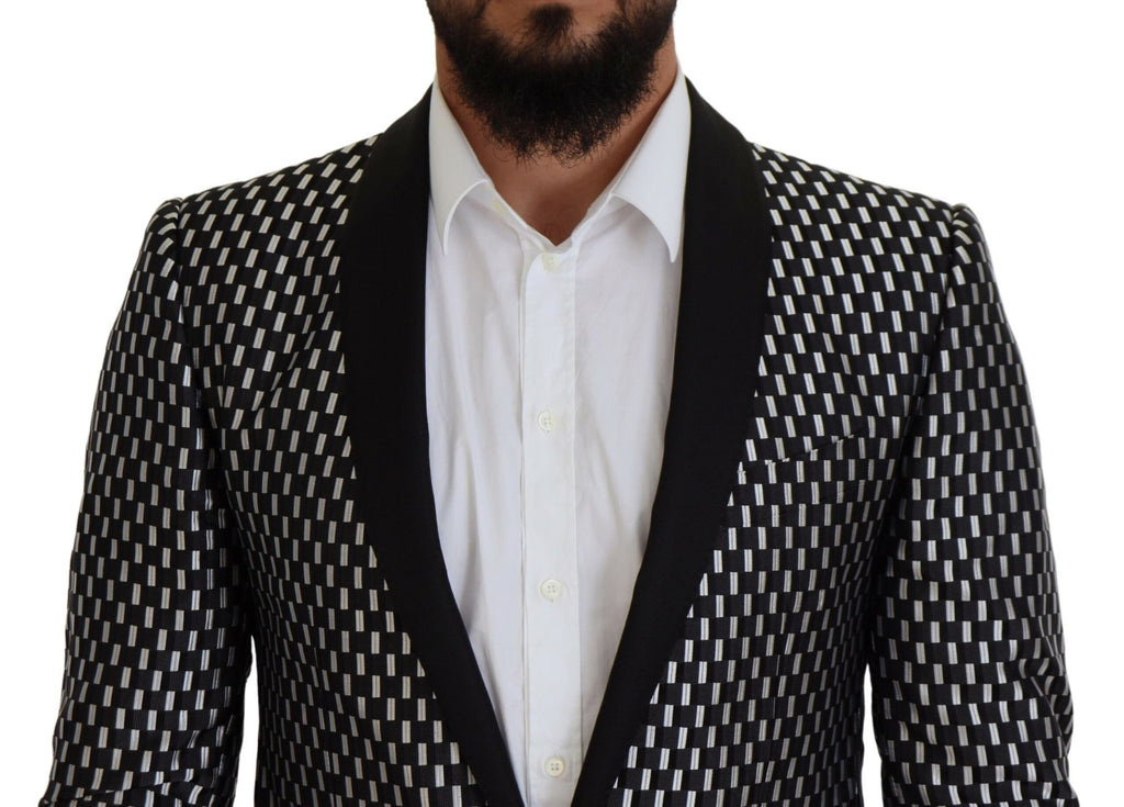 Dolce &amp; Gabbana Eleganter Slim Fit-Anzug aus schwarzer Seidenmischung