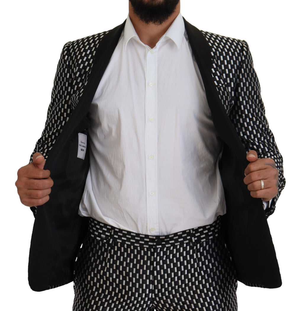 Dolce &amp; Gabbana Eleganter Slim Fit-Anzug aus schwarzer Seidenmischung